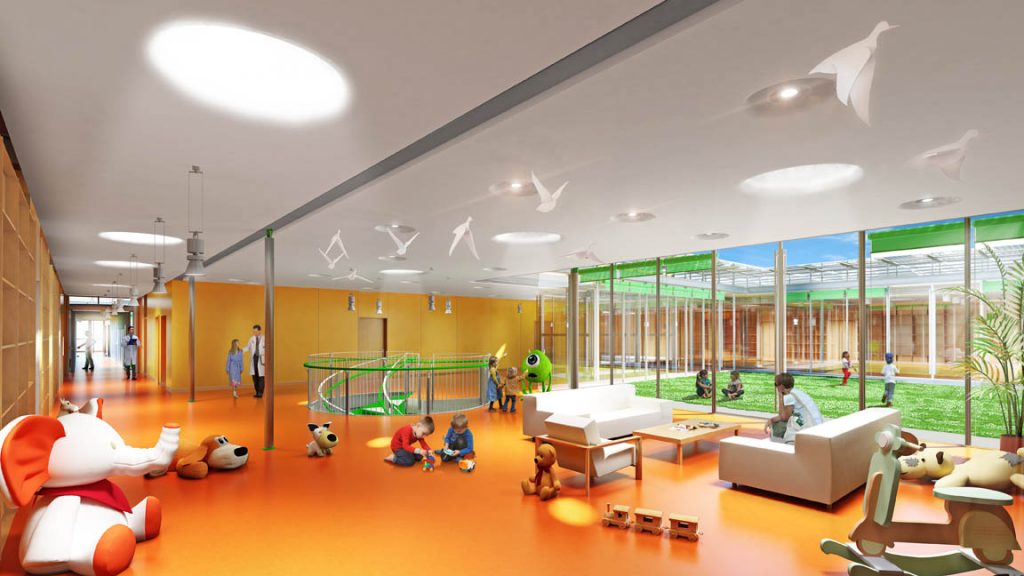 Presentato il progetto del nuovo hospice pediatrico di Bologna, Renzo Piano Building Workshop 2017 06 21 Vista interna piano superiore