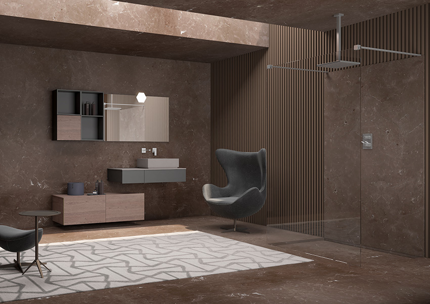 Creare soluzioni d'arredo contemporanee per il bagno, con Alpemadre bassano comp 25 low