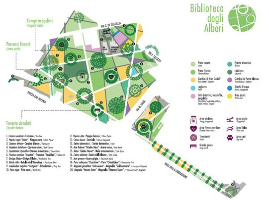 Parco Biblioteca degli Alberi: il progetto, il giardino, i materiali cartina e1507902001762