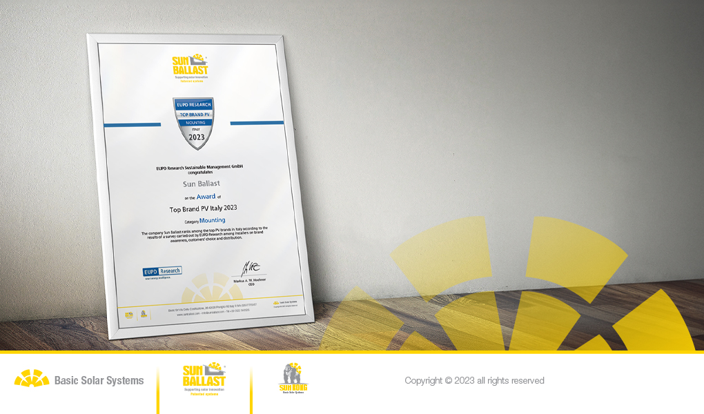 Top brand PV 2023: EUPD – Research premia Sun Ballast nella categoria “Mounting” 03
