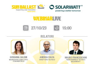 Nuova partnership Sun Ballast e Solarwatt: tutti i vantaggi presentati nel webinar BANNER WB CON SOLARWATT IT 27 10 2023