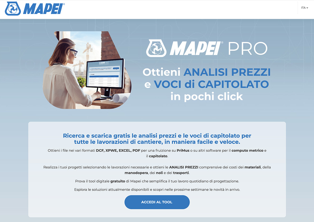 Mapei PRO: il nuovo strumento per analisi prezzi e voci di capitolato mapei pro analisi prezzi 2