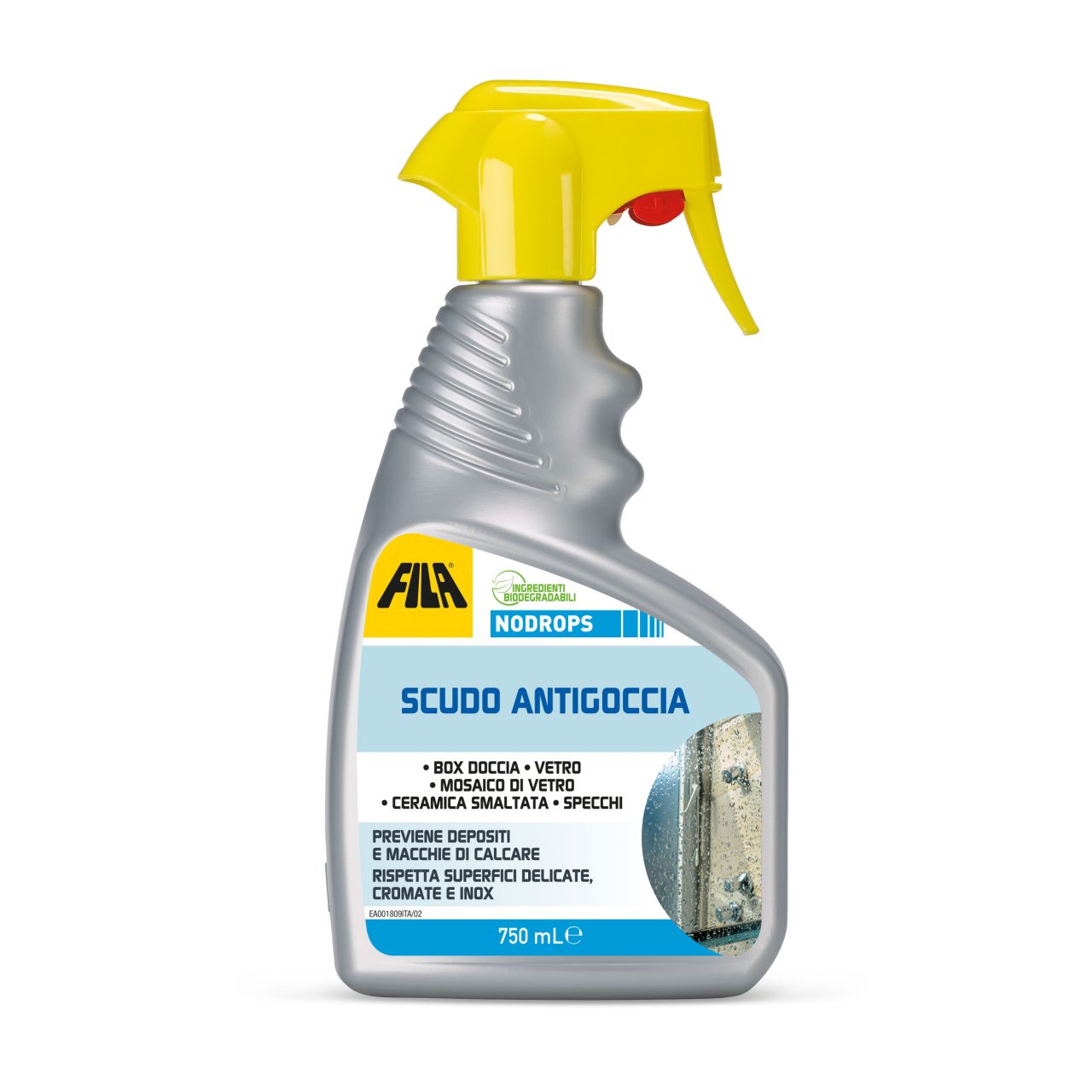 Prodotti FILA Solutions per la pulizia del bagno: alleati per un'igiene perfetta NODROPS ITA FR 750ML e1728029893270