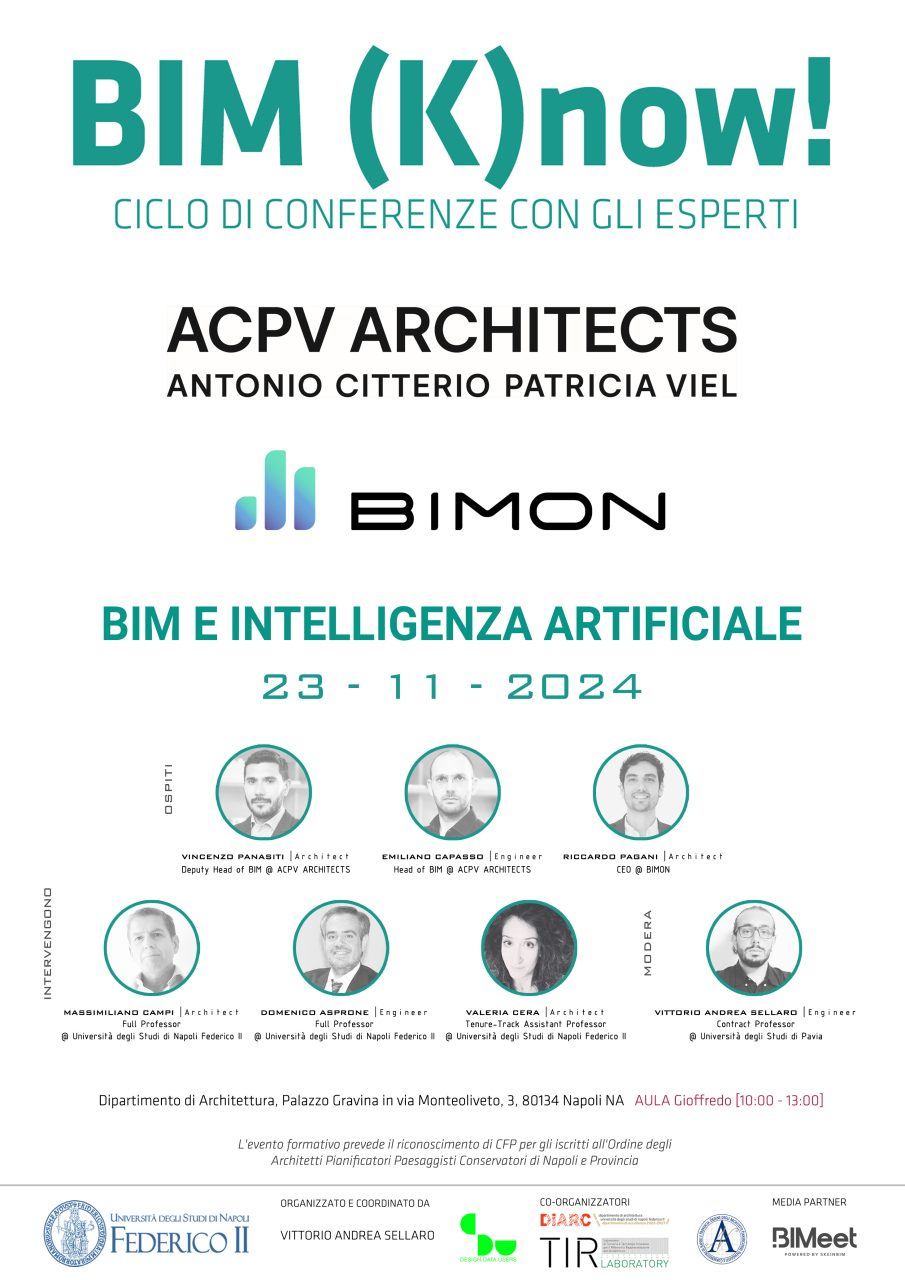 BIM (K)now! 2024: l'Università di Napoli ospita il convegno su BIM e Intelligenza Artificiale DEFINITIVA 23.11.2024 FEDERICO II e1731420474602