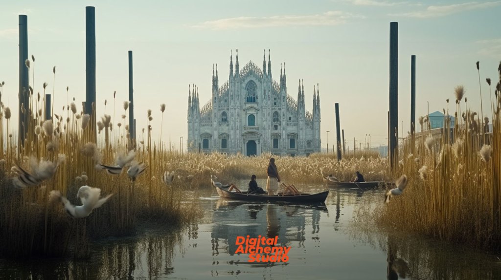 Architectural prompting: MidJourney nel workflow architettonico, consigli e spunti per la post-produzione 01 DigitalAlchemyStudio Milan lagoon