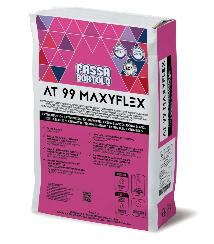 AT 99 MAXYFLEX: il super adesivo monocomponente Fassa Bortolo, ora ancor più performante AT 99 MAXYFLEX