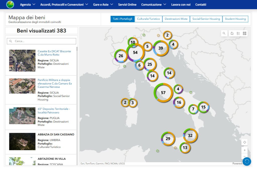 Demanio, online la piattaforma per la valorizzazione di 400 immobili pubblici mappa beni demanio