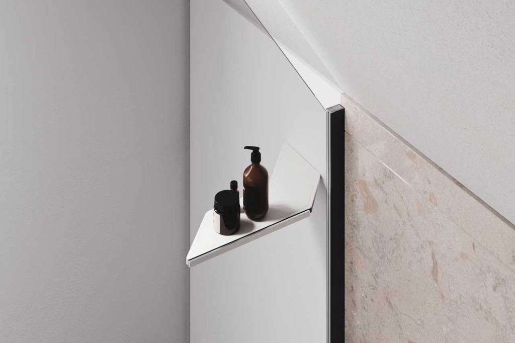Doccia walk-in: funzionalità, accessibilità ed estetica per il bagno contemporaneo 2 Doccia walk-in: funzionalità, accessibilità ed estetica per il bagno contemporaneo OBLIQUE MENSOLA