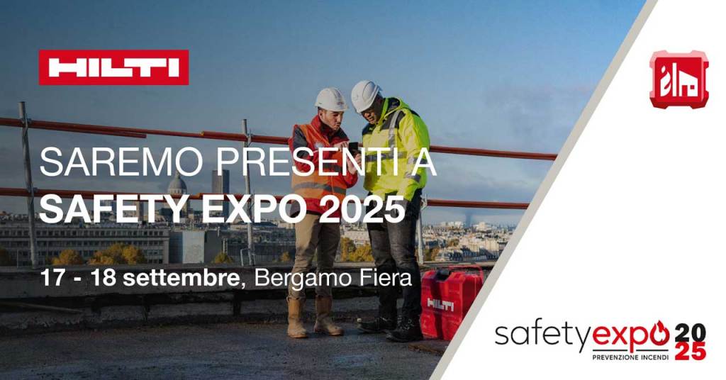 Hilti al Safety Expo 2025: soluzioni di fire safety e seminario sulla protezione antincendio delle facciate 1 Hilti al Safety Expo 2025: soluzioni di fire safety e seminario sulla protezione antincendio delle facciate Hilti Safety Expo Save The Date
