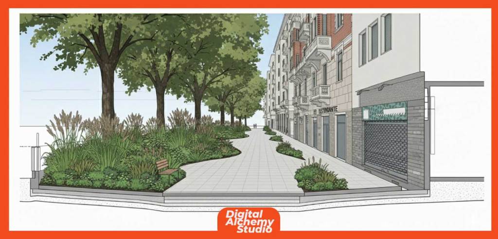 Architectural Prompting: da Street View alla sezione, progettare il paesaggio urbano con Nano Banana 10 Architectural Prompting: da Street View alla sezione, progettare il paesaggio urbano con Nano Banana 10 digitalalchemystudio