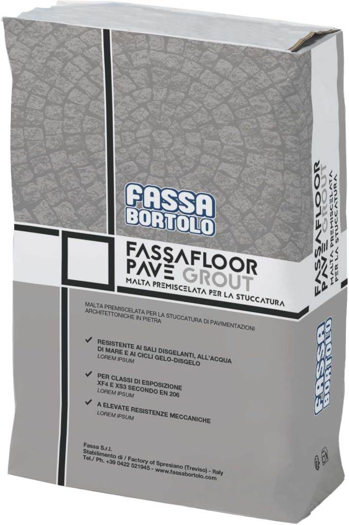 Pavimentazioni urbane in pietra naturale: durabilità e alte prestazioni con i sistemi FASSAFLOOR PAVÉ 4 Pavimentazioni urbane in pietra naturale: durabilità e alte prestazioni con i sistemi FASSAFLOOR PAVÉ FASSAFLOORPAVE grout