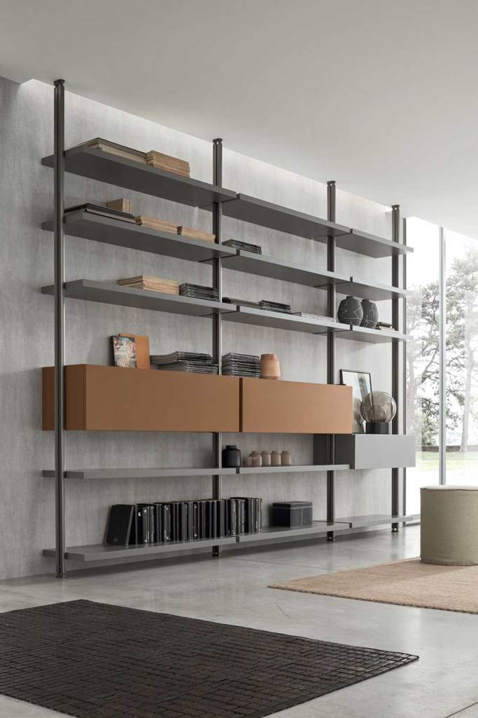 Soggiorni open space: come definire le aree funzionali con le librerie bifacciali 4